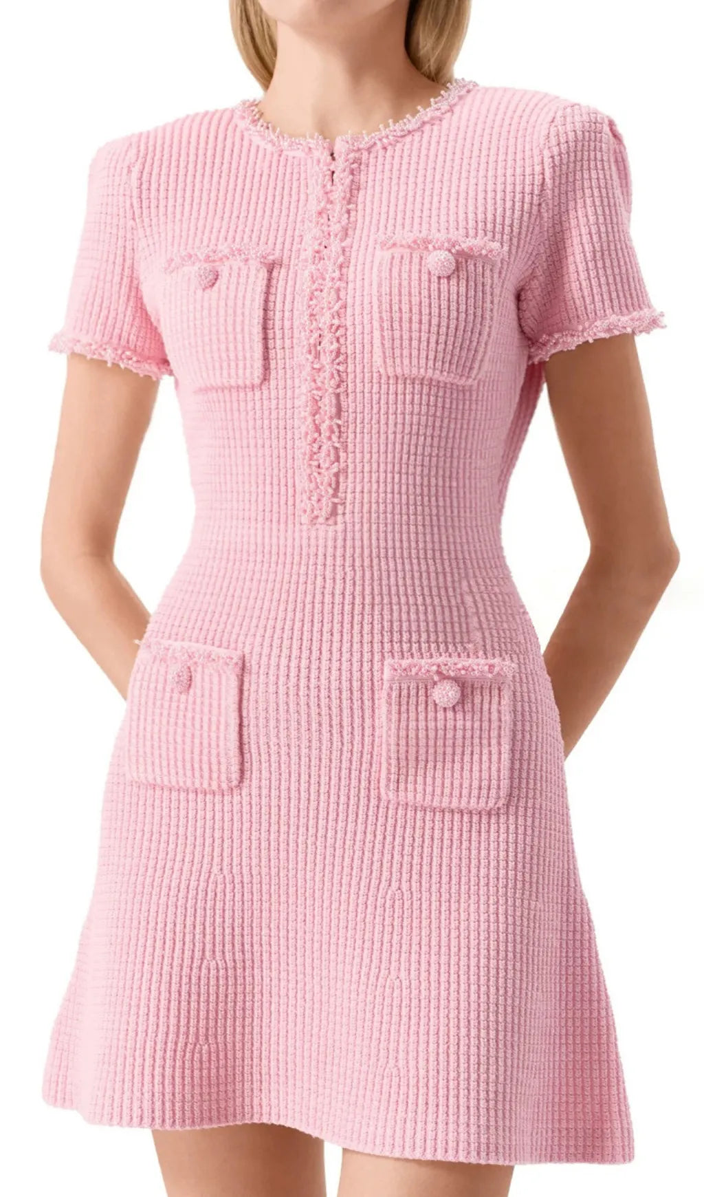 Emme Beaded Knit Mini Dress Flowering Girl