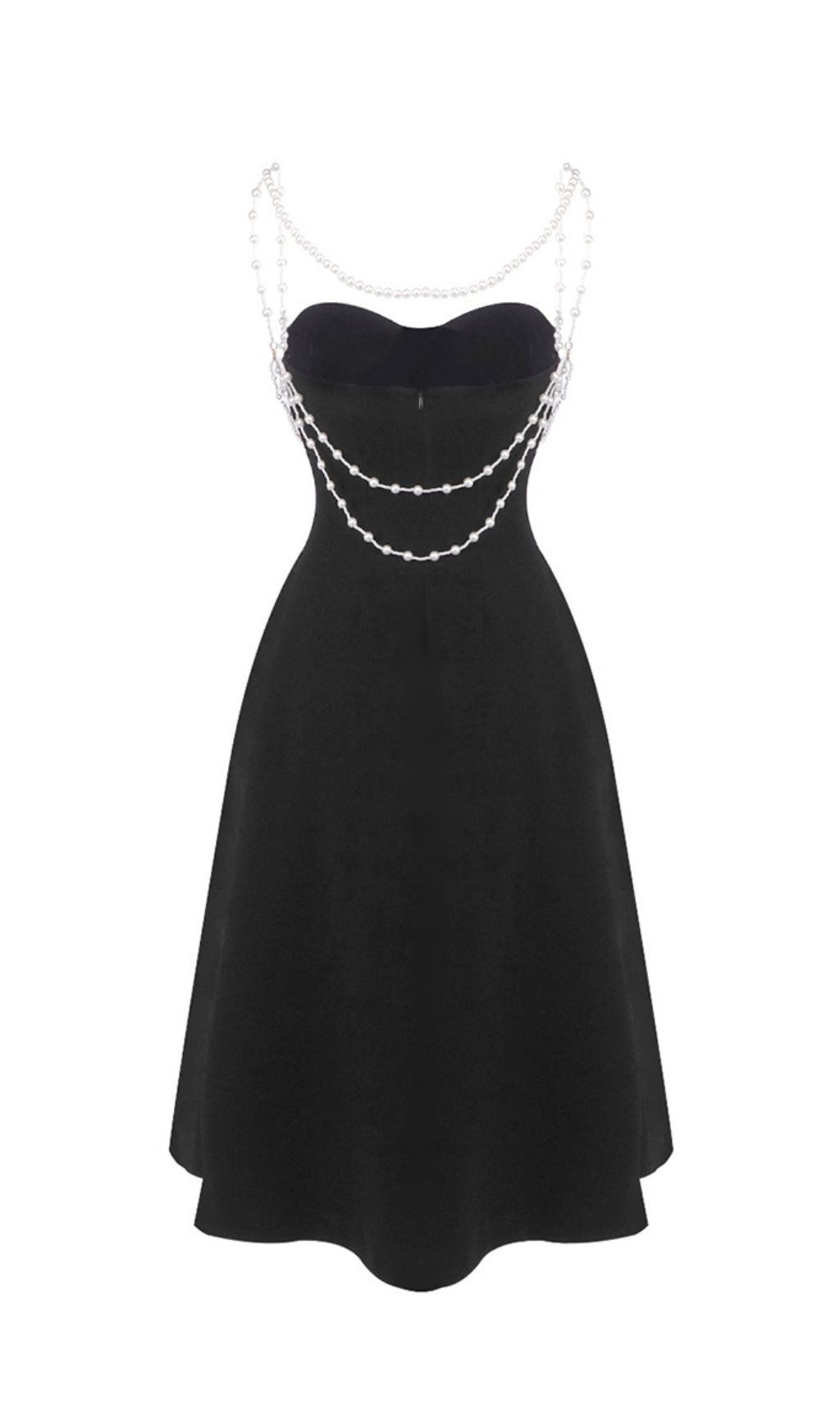 Ilyssa Black Beaded Strappy Midi Dress Flowering Girl