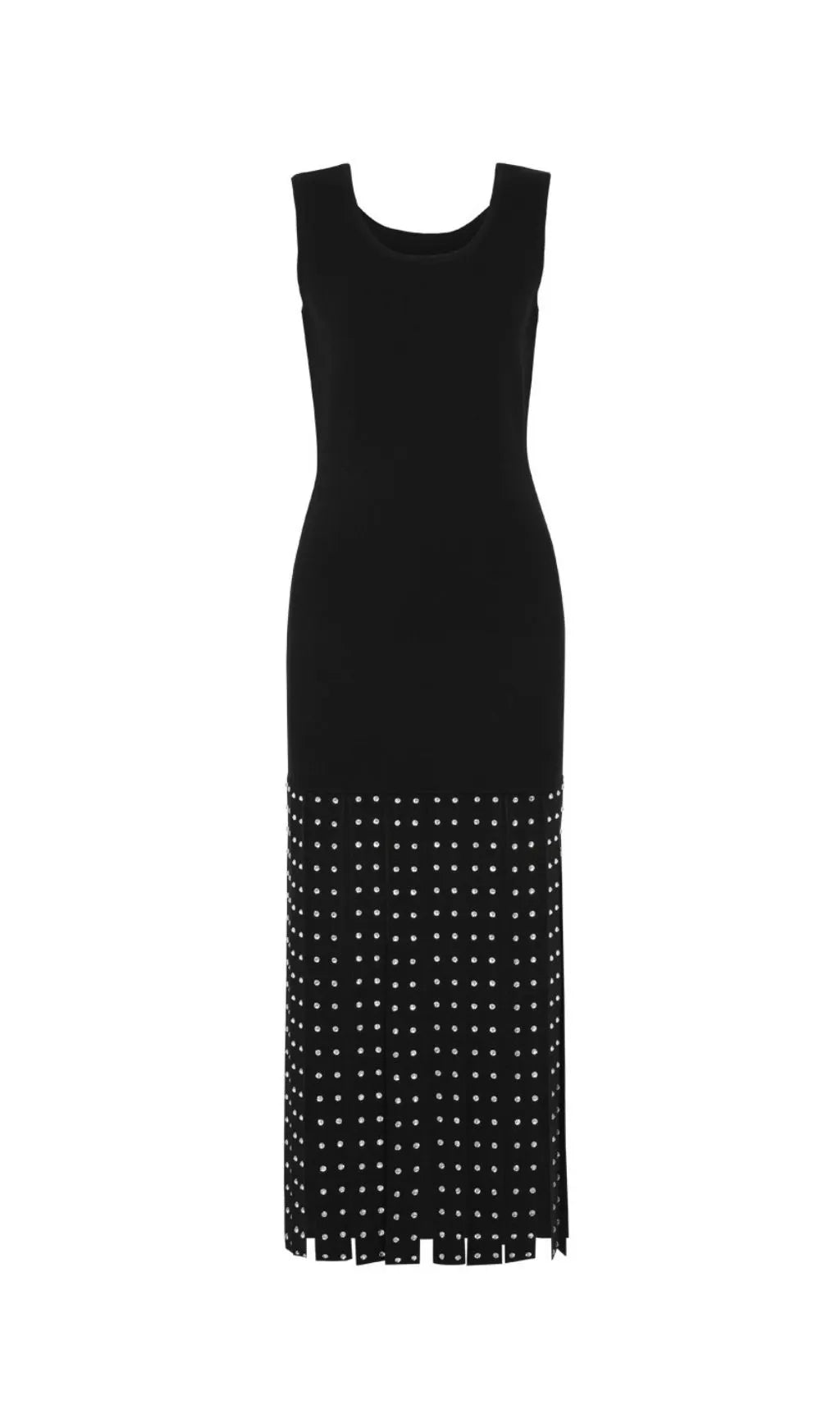 Kilikina Black Sleeveless Diamante Knit Midi Dress Flowering Girl