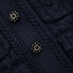 NAVY KNIT COLLAR CARDIGAN Flowering Girl