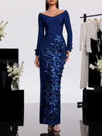 Harita Off Shoulder Flower Bandage Maxi Dress Flowering Girl