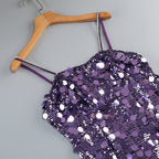 Isabela Purple Sequin Mini Dress Flowering Girl