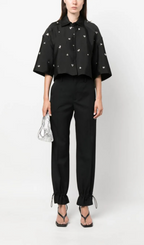 OVERSIZED CROPPED EMBELLISHED SHIRT Flowering Girl