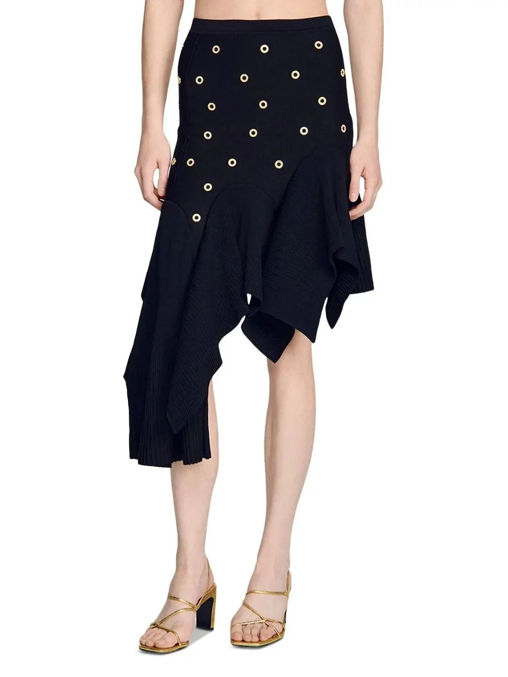 Studded Knit Skirt Flowering Girl