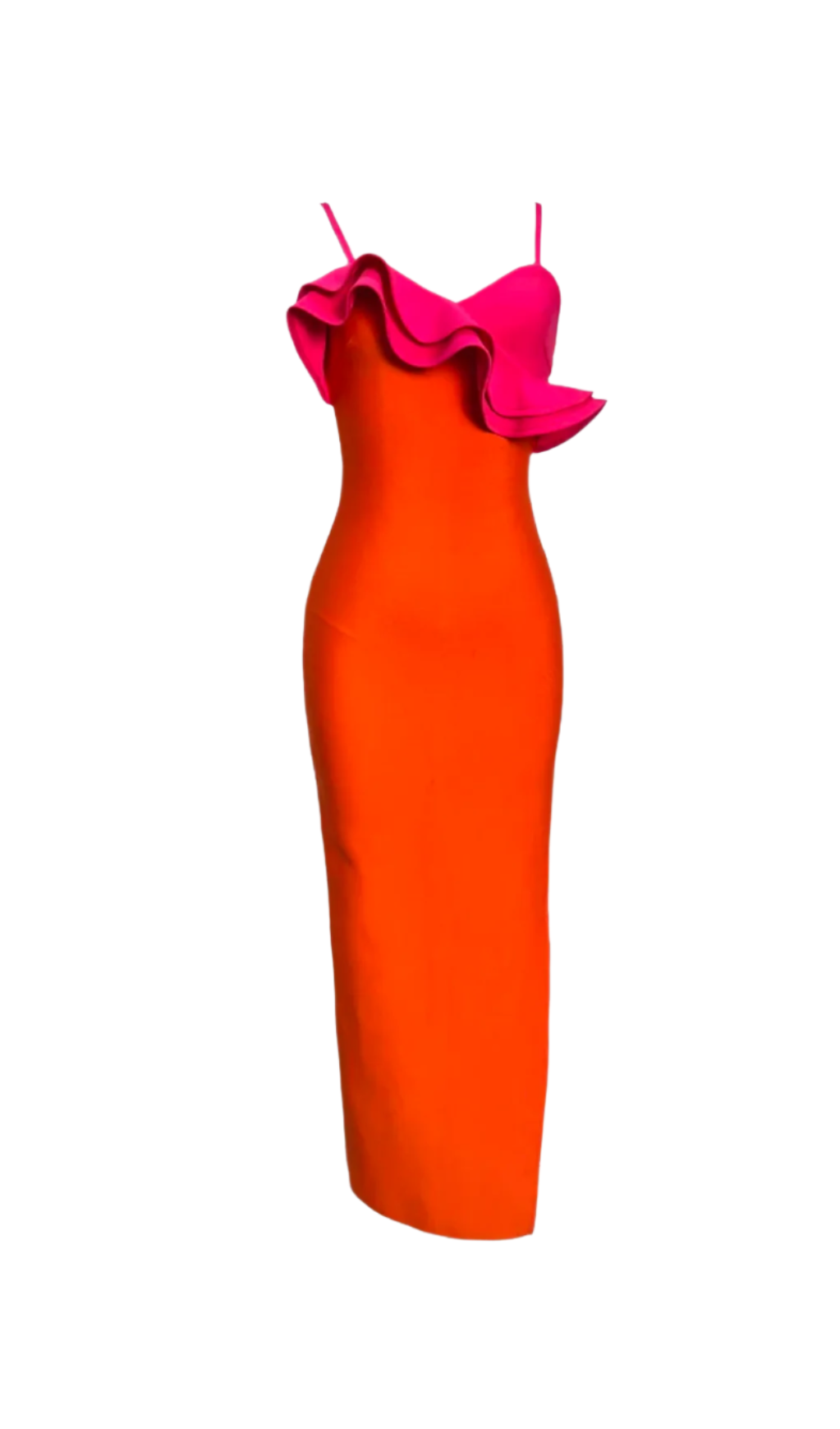 Simona Orange Ruffle Strap Bandage Maxi Dress Flowering Girl