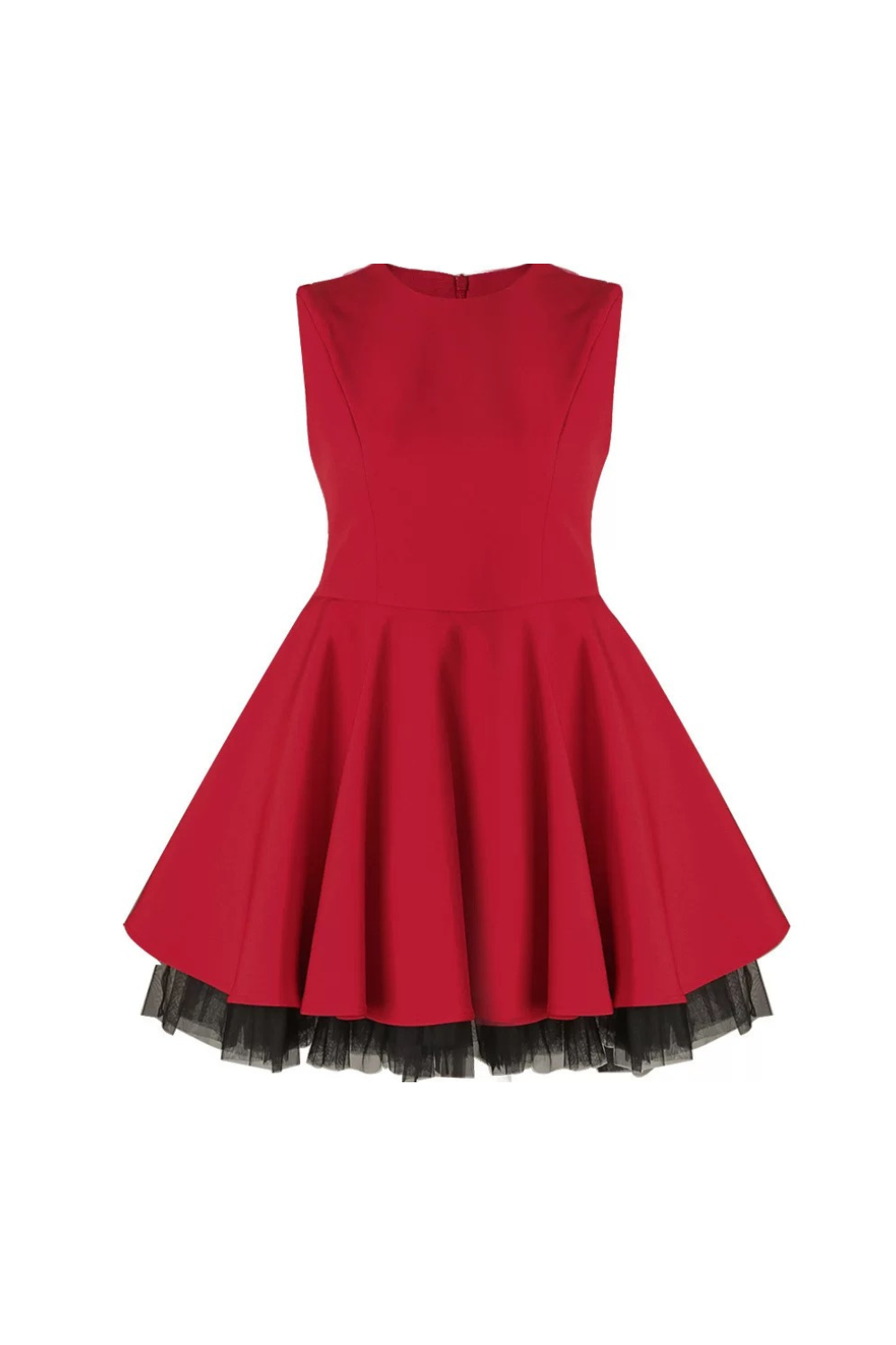 carol mesh stitching sleeveless tutu dress in red Flowering Girl