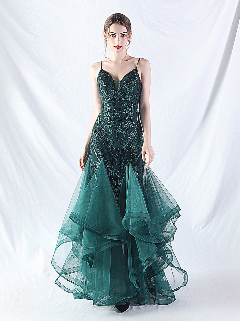 Sequin Slip Tulle Maxi Dress Flowering Girl
