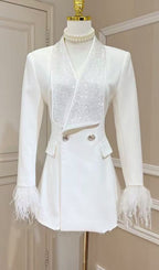 Seraphilus Rhinestone Button Up Blazer Flowering Girl