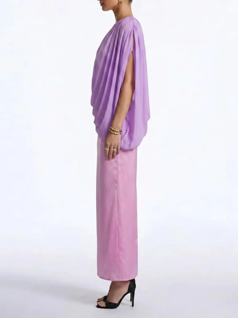 Ivaren One Shoulder Ruched Maxi Dress Flowering Girl