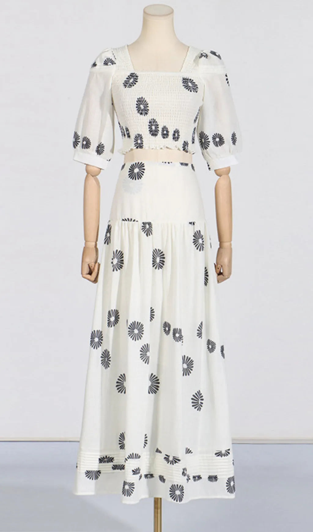 Blossom White Printed Maxi Skirt Set Flowering Girl