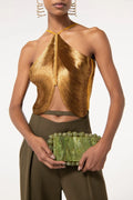 Veroty Halter Fringe Top - Gold Flowering Girl