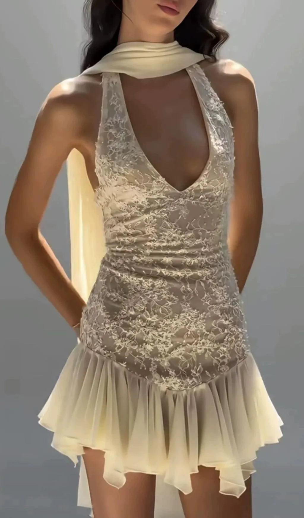 Kleio Sleeveless Lace Mini Dress Flowering Girl