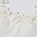Janan White Flower Midi Dress Flowering Girl