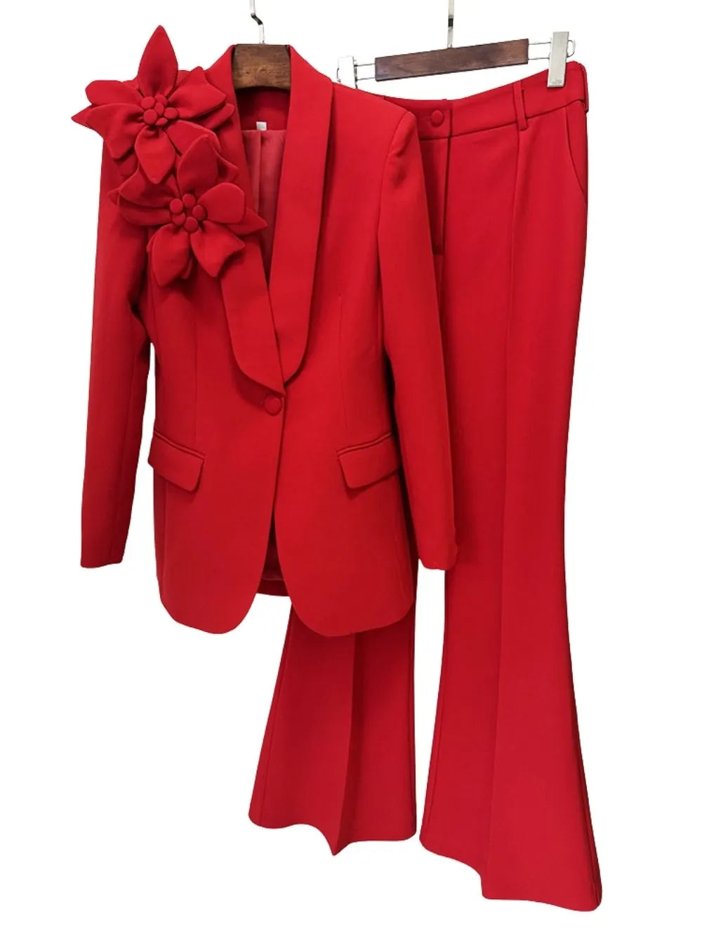 Makimi Flower Embellished Blazer Set Flowering Girl