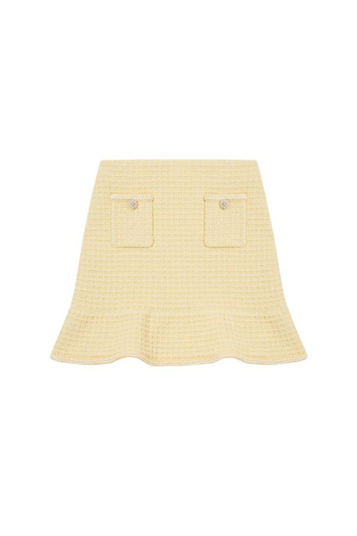Yellow Textured Knit Skirt Flowering Girl