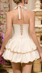Katrina Halter Flower Bud Mini Dress Flowering Girl
