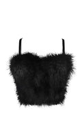 Black Feather Corset Top Flowering Girl