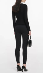 Jocelyn Black 9-Button Embellished Knit Jacket Flowering Girl