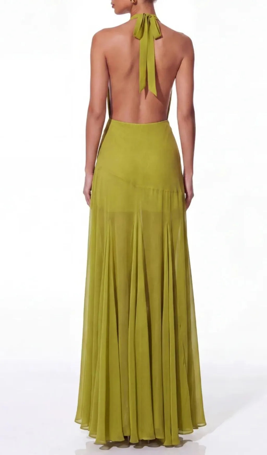Povrik Halterneck Flared Maxi Dress Flowering Girl
