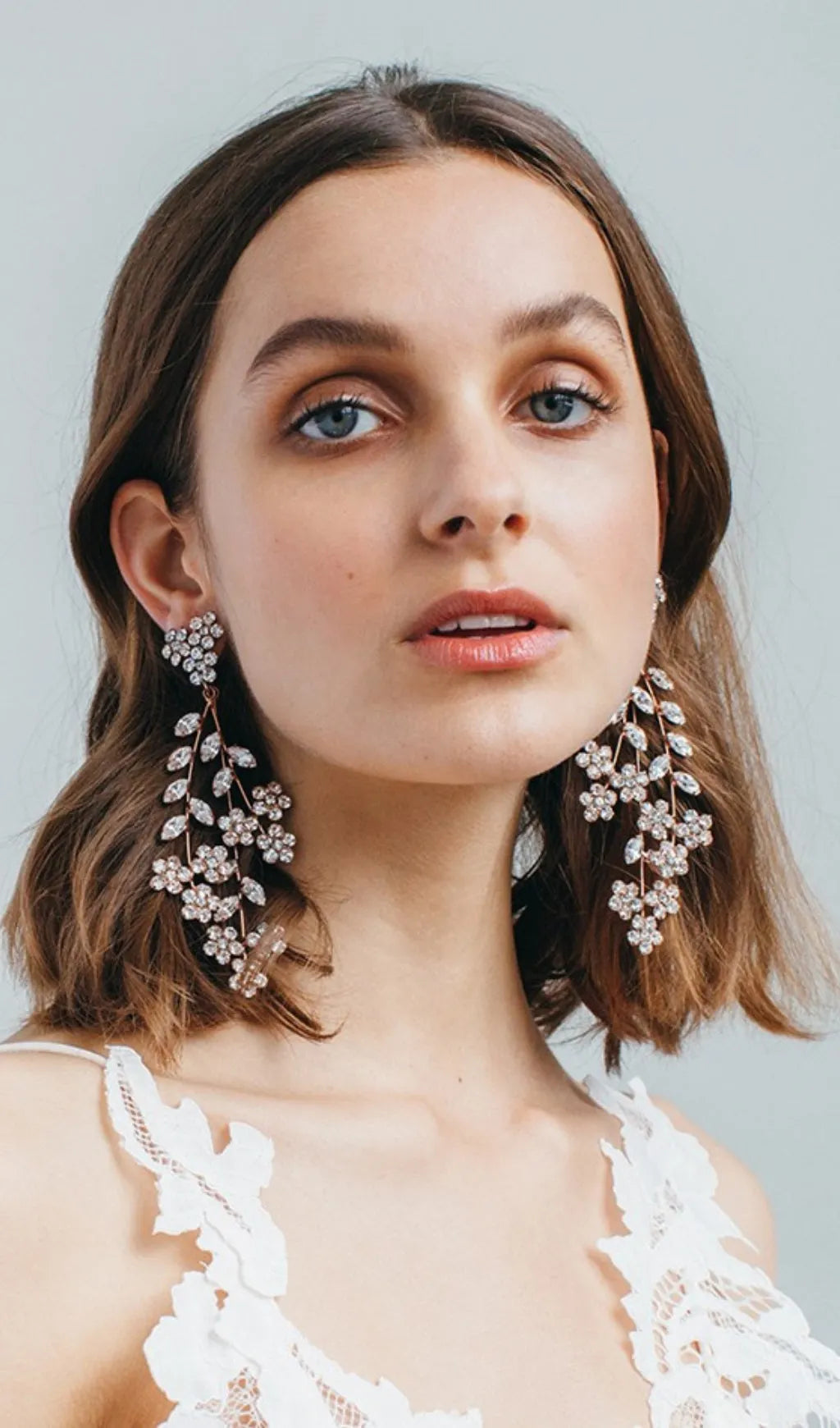 Floral Leaf Bridal Earrings Flowering Girl