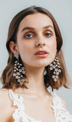 Floral Leaf Bridal Earrings Flowering Girl