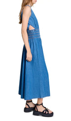 Runim Cutaway Denim Maxi Dress Flowering Girl
