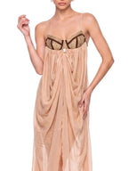 Uxmoren Spaghetti Draped Maxi Dress Flowering Girl