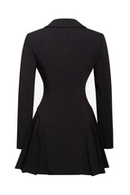 Beulah Pleate Blazer Mini Dress - Black Flowering Girl