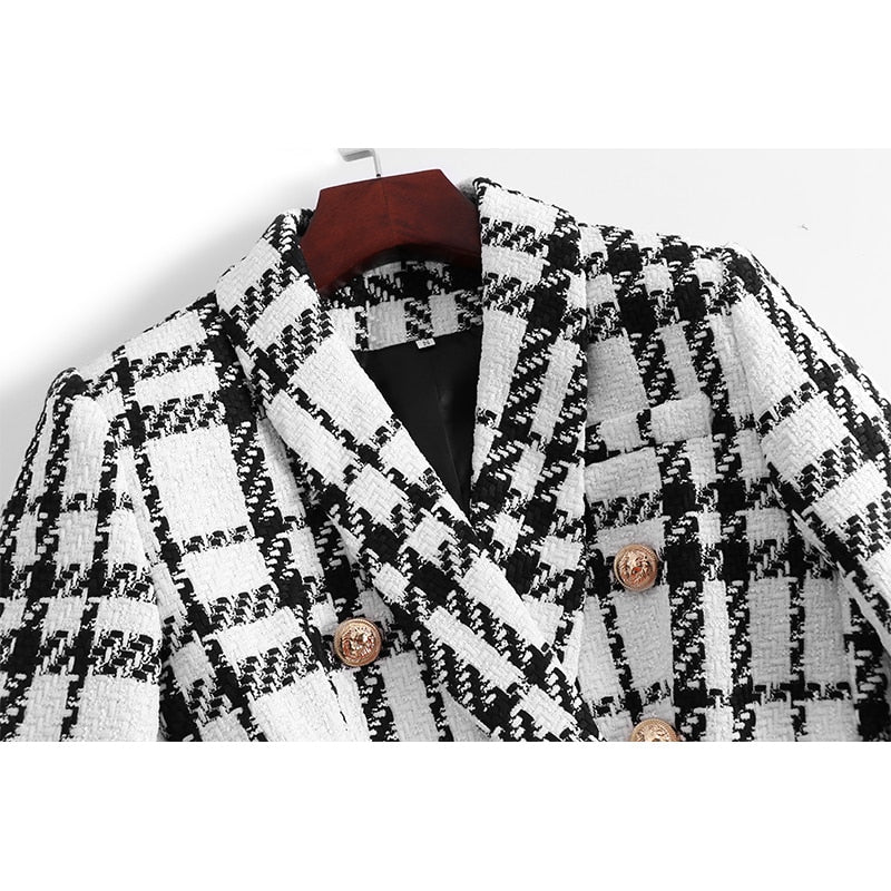 Quintina Black White Plaid Blazer Flowering Girl