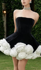 Candie Strapless Flower Mini Dress Flowering Girl