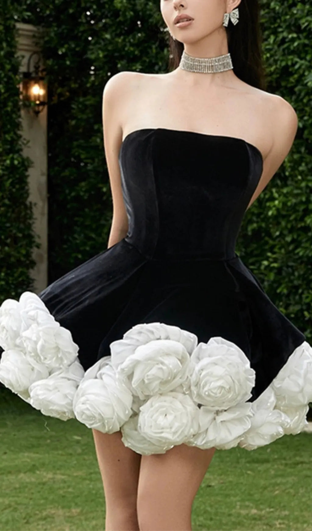 Candie Strapless Flower Mini Dress Flowering Girl