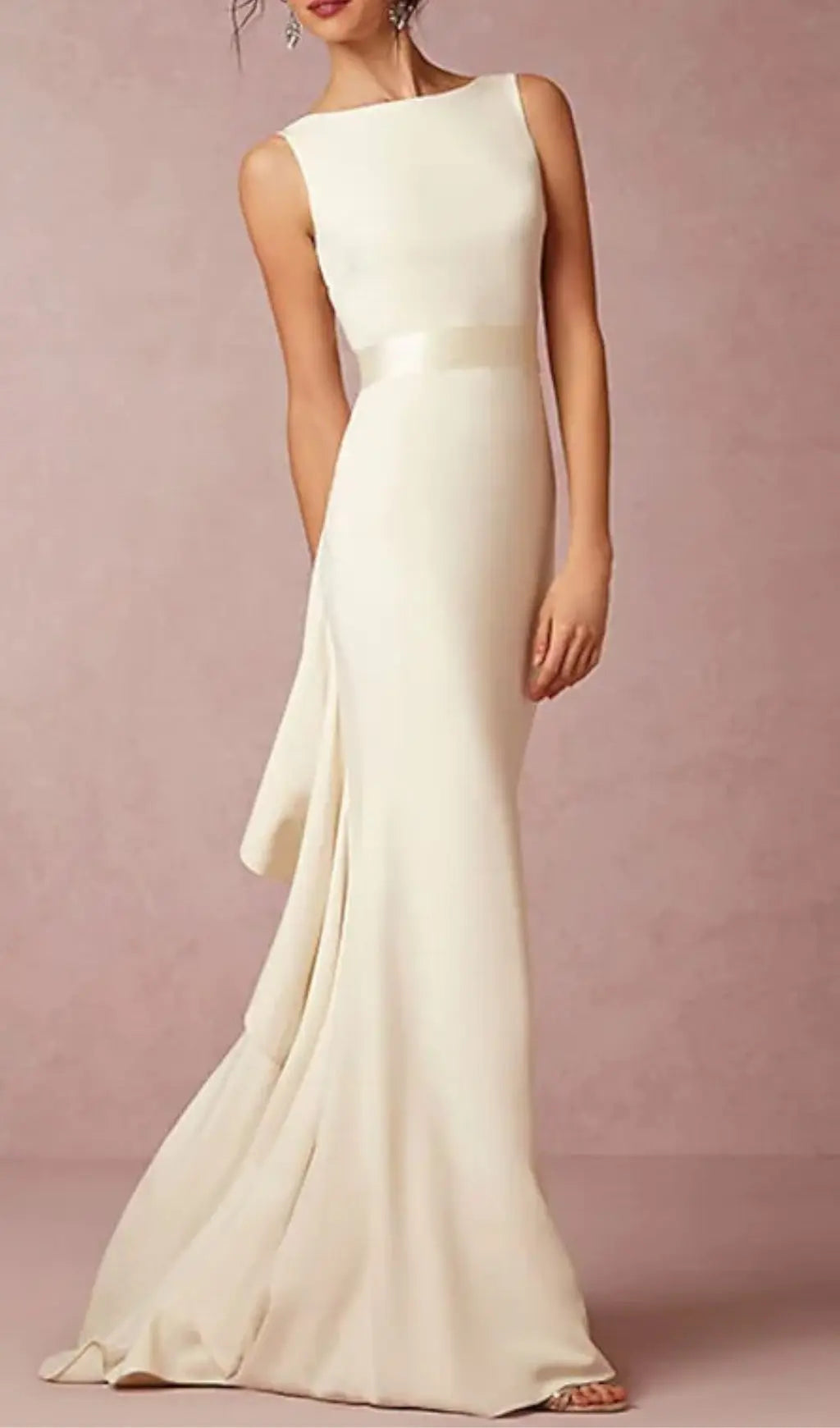 Laminated Ruffle Sleeveless Dress In White Flowering Girl