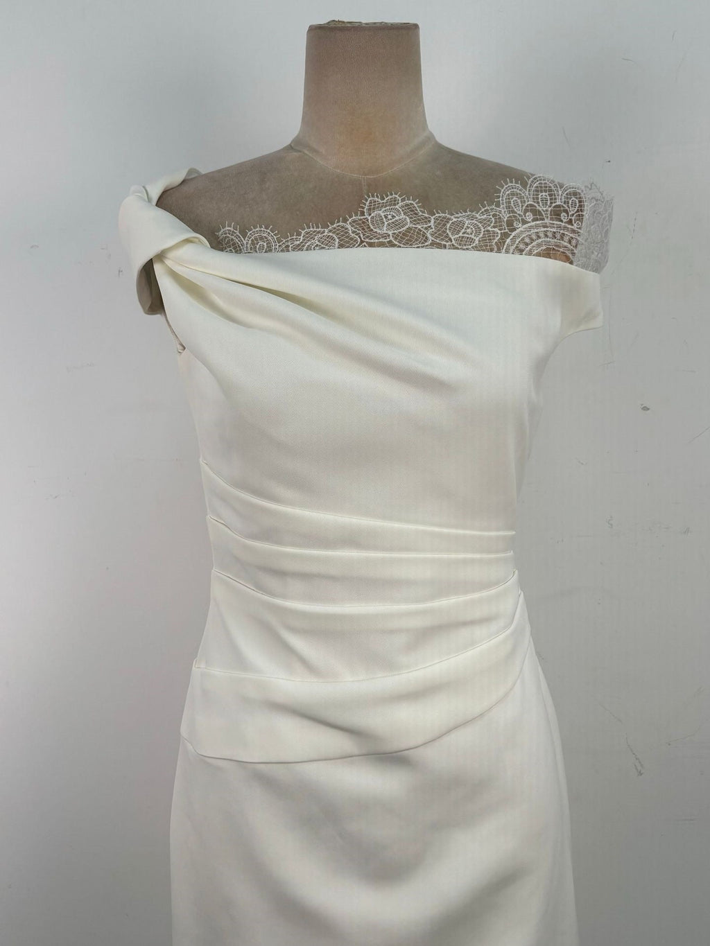 Off-White Crepe Sheath Dress Flowering Girl