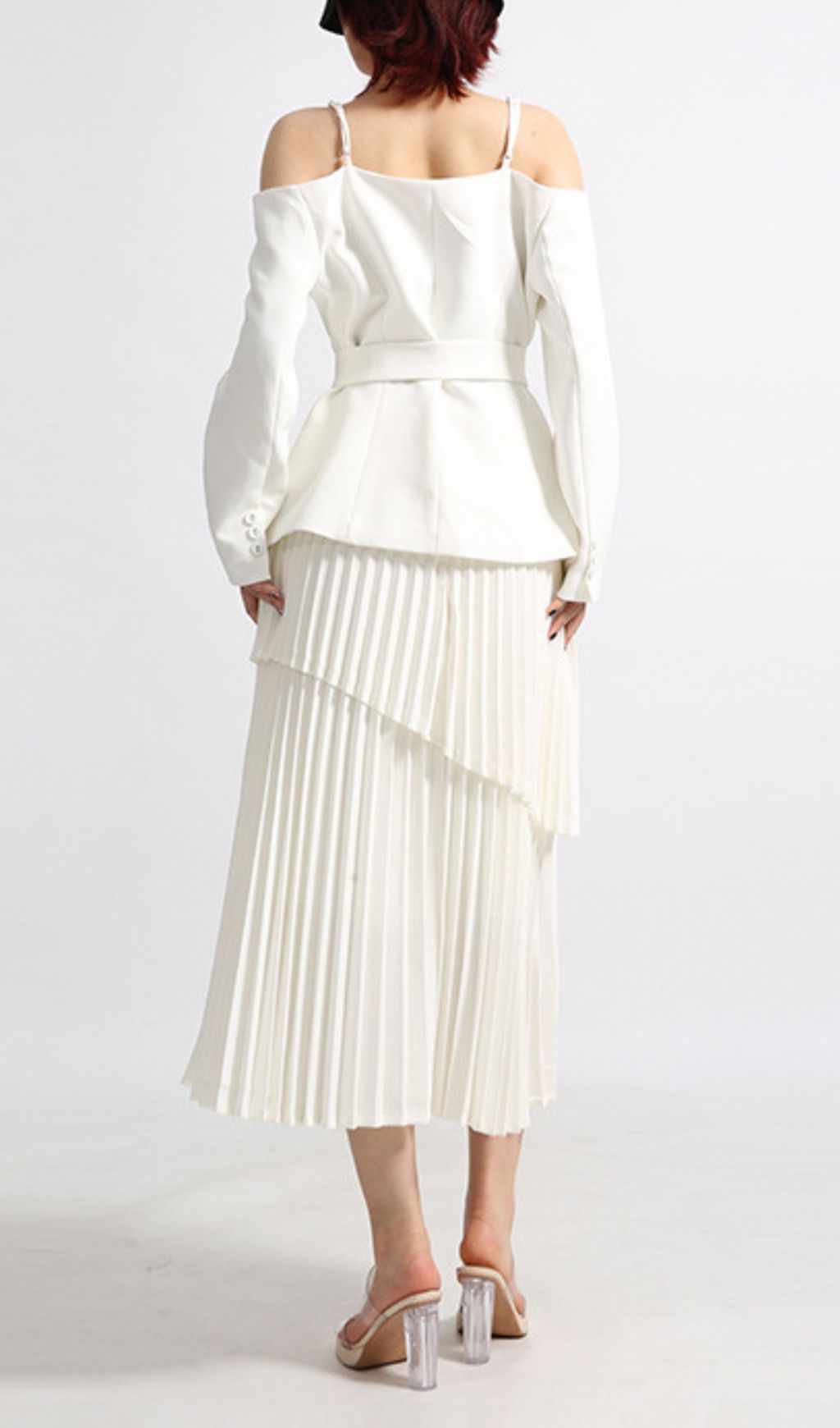 Eluana White Pleated Skirt Set Flowering Girl