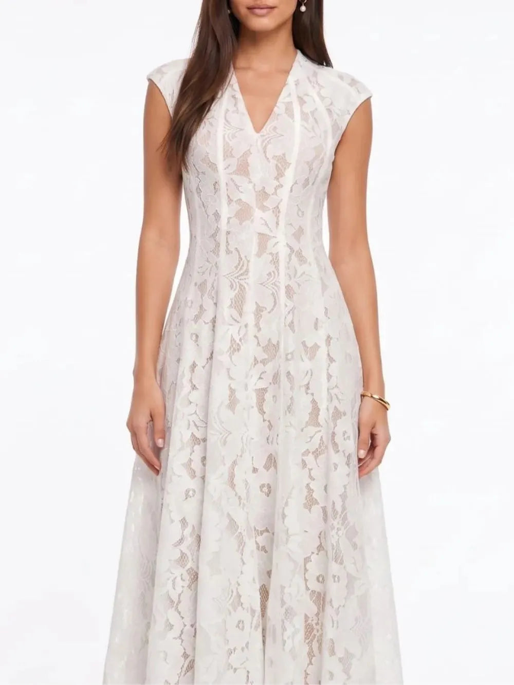 Fruma Sleeveless Lace Midi Dress Flowering Girl