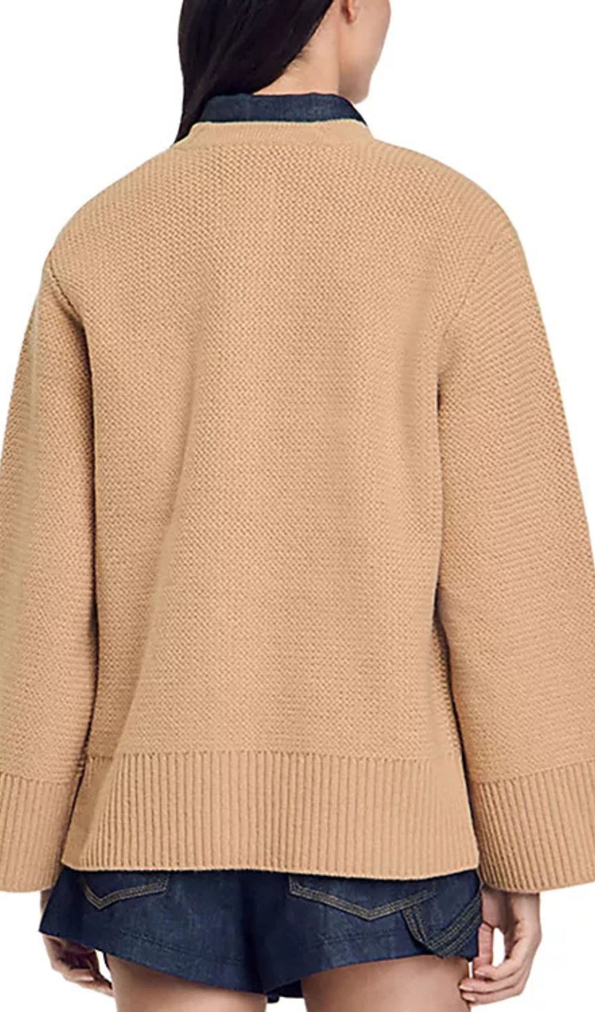 Martie Camel Flared Sleeve Cardigan Flowering Girl