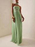 Melania Green Strapless Maxi Dress Flowering Girl