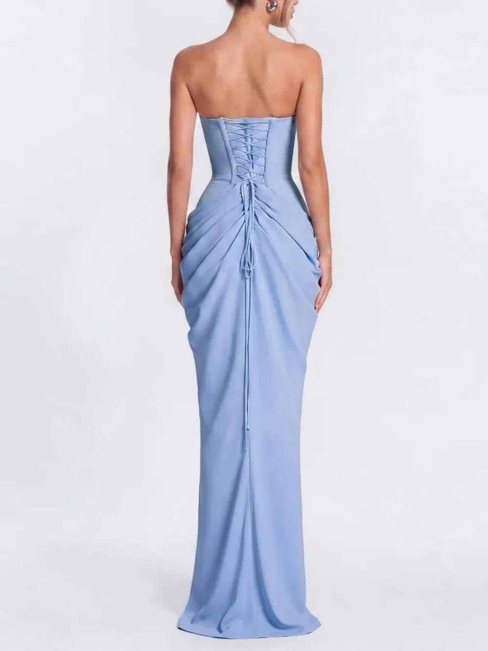 Wensor Strapless Ruched Maxi Dress Flowering Girl