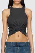 Claudas Knot Tank Top - Grey Flowering Girl