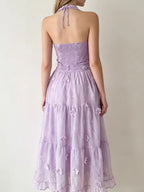 Miakoda Purple Flower Two-Piece Set Flowering Girl