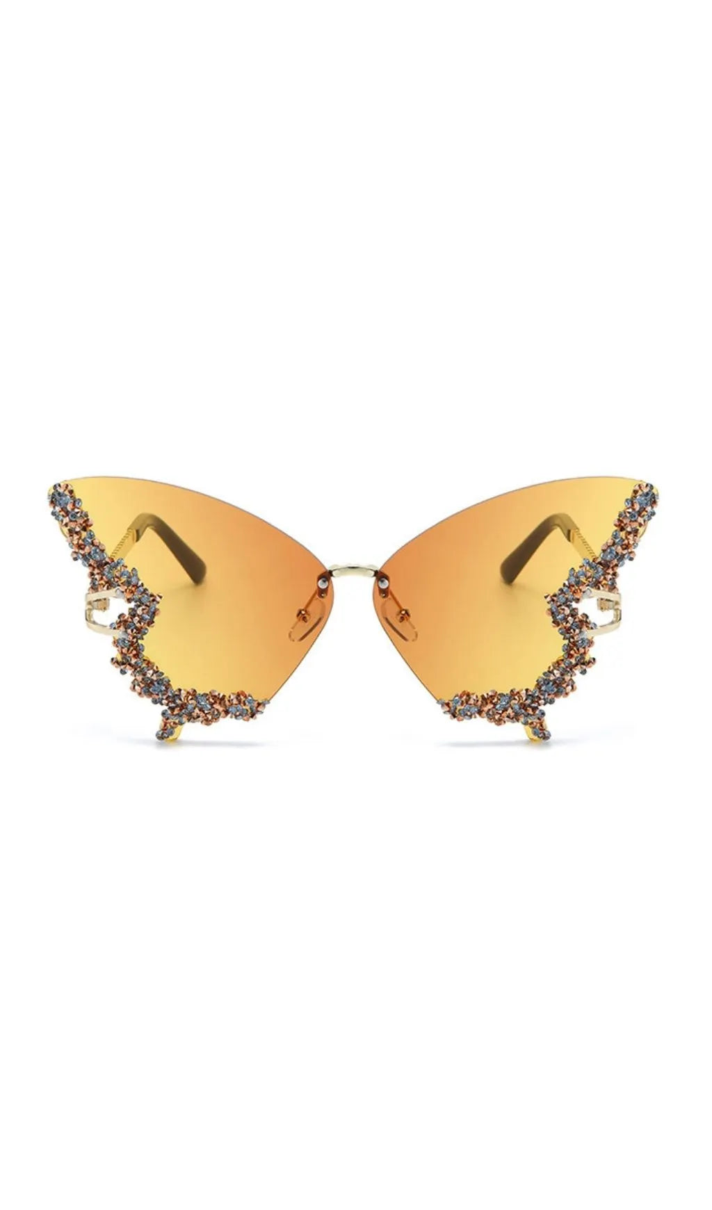 Tierney Orange Butterfly Crystal Sunglasses Flowering Girl