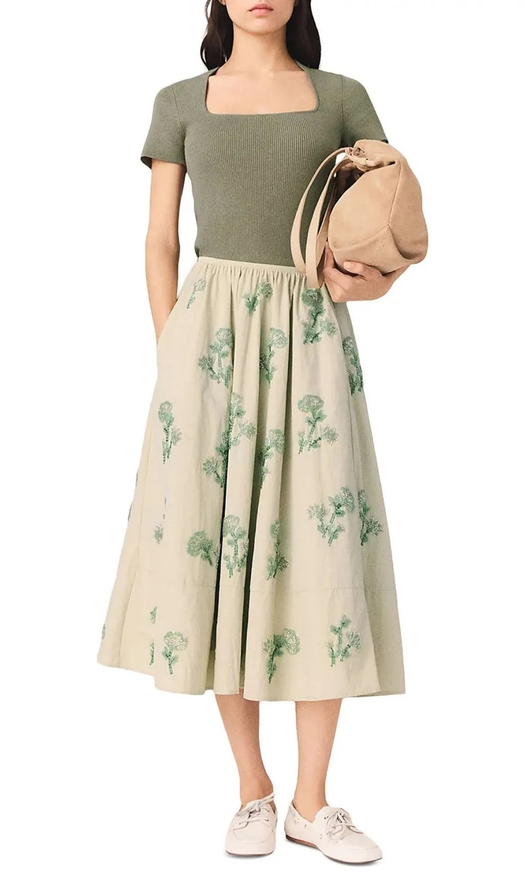 Embroidered Technical Skirt Flowering Girl