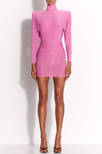 Drape Backless Mini Dress Flowering Girl