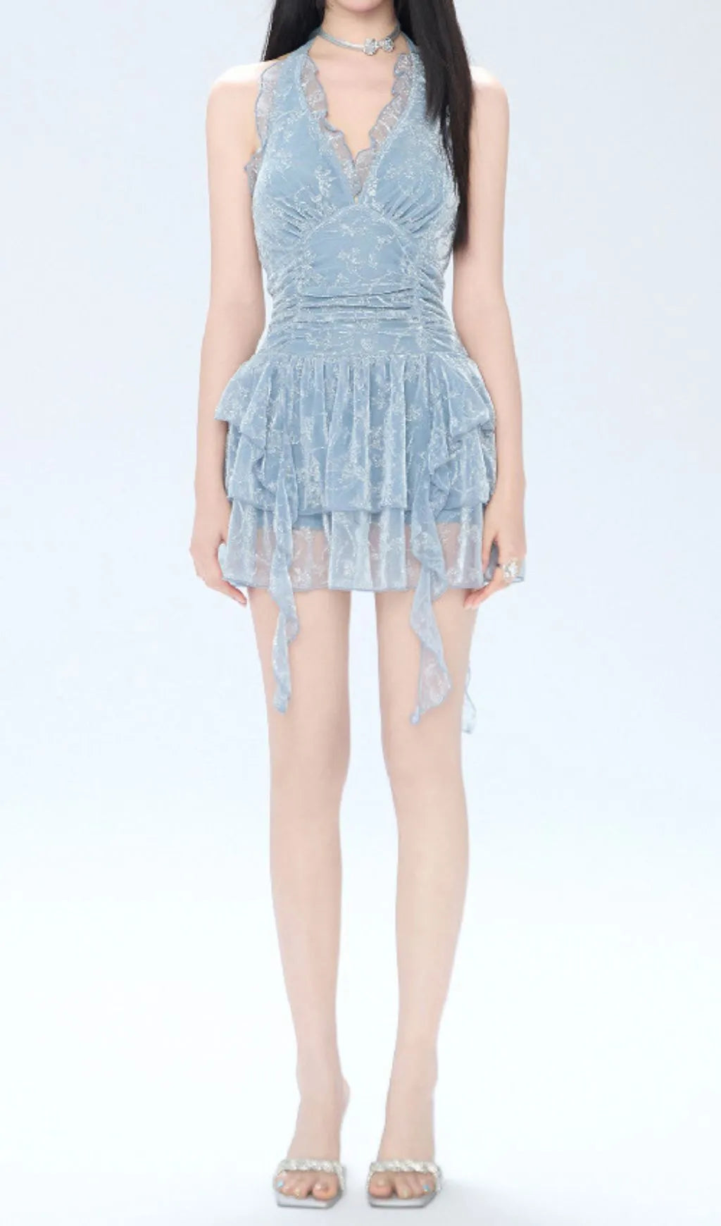 Fairly Halter Ruffle Swimsuit Flowering Girl