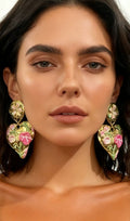 Jumelle Heart Flower Earrings Flowering Girl