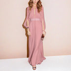 Pink Long-Sleeved Maxi Dress Flowering Girl