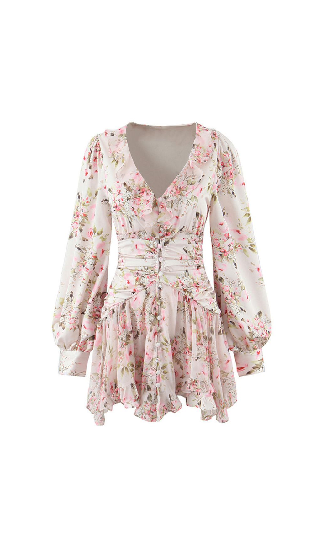 Iolanthe Floral Long Sleeve Mini Dress Flowering Girl