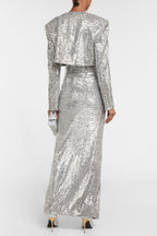 Laiki Sequin Slit Maxi Dress Flowering Girl