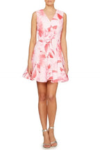 Sherry Multi Pink Floral Print v-Neck Mini Dress Flowering Girl