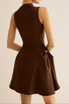 Asymmetrical Flared Mini Dress Flowering Girl